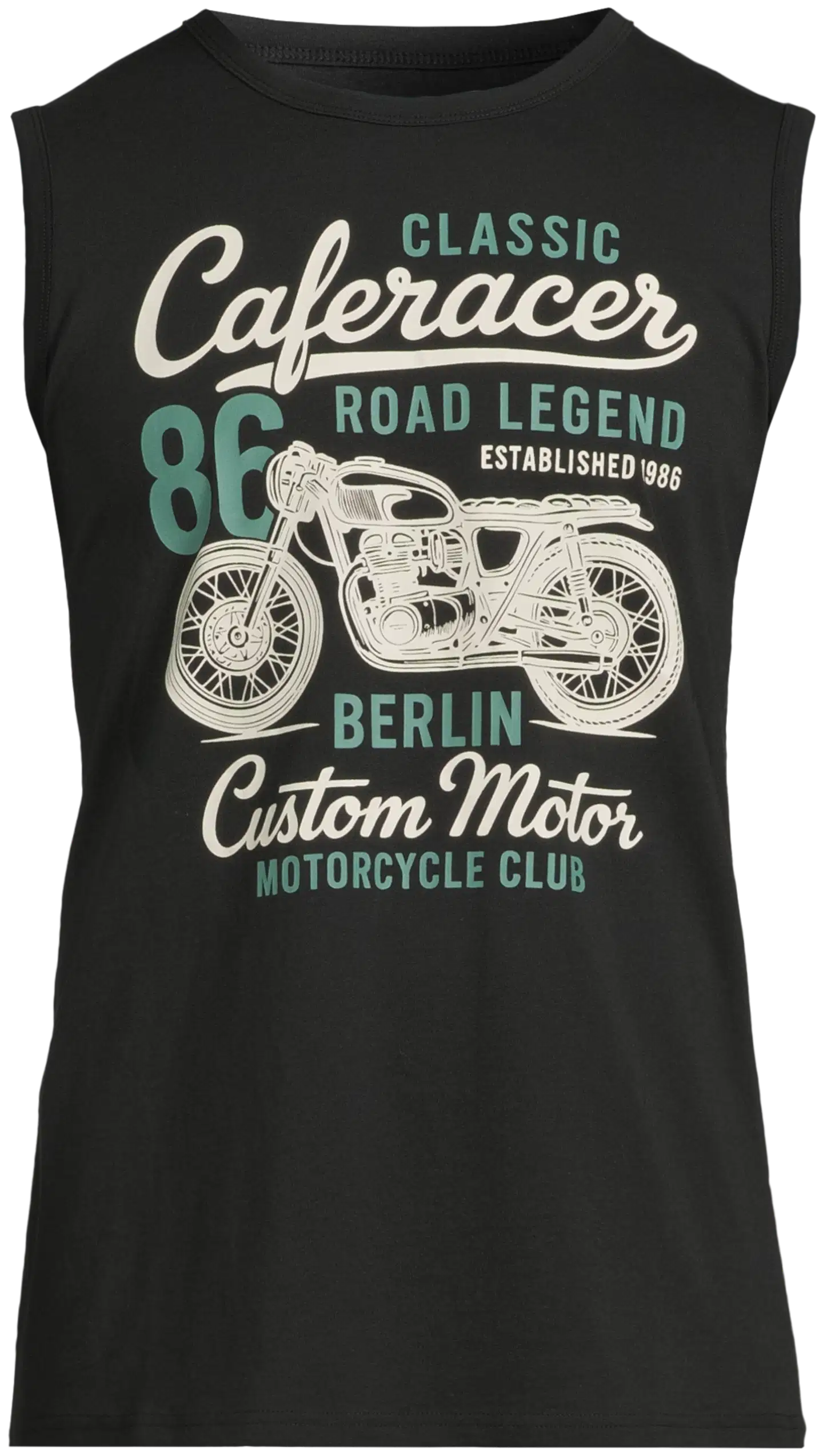 House miesten hihaton t-paita Caferacer 195H152615 - Black - 2