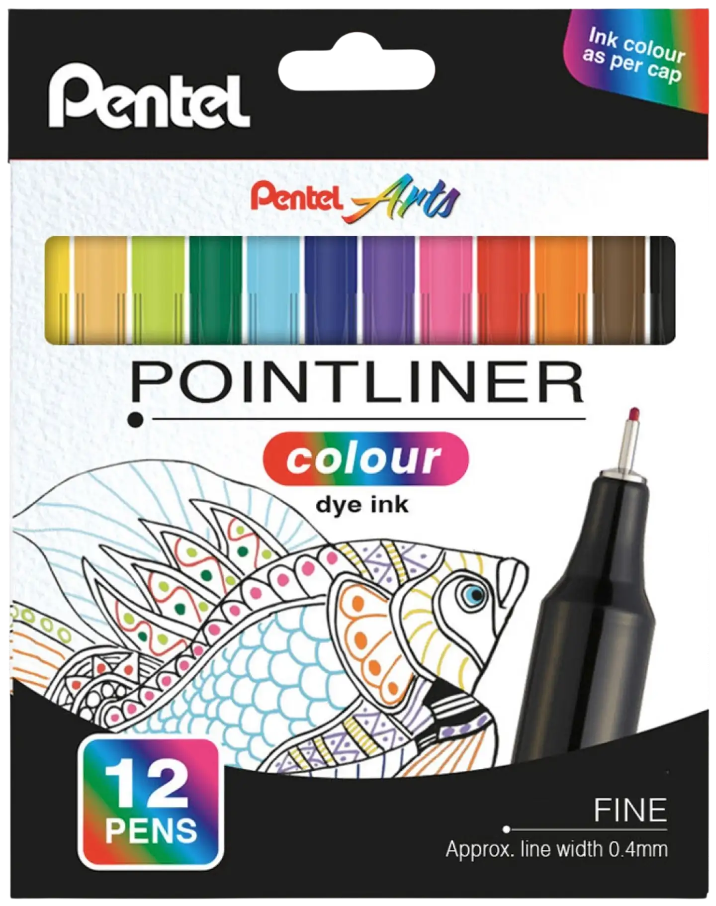 Kuitukynä Pentel Pointliner colour 12kpl - 1