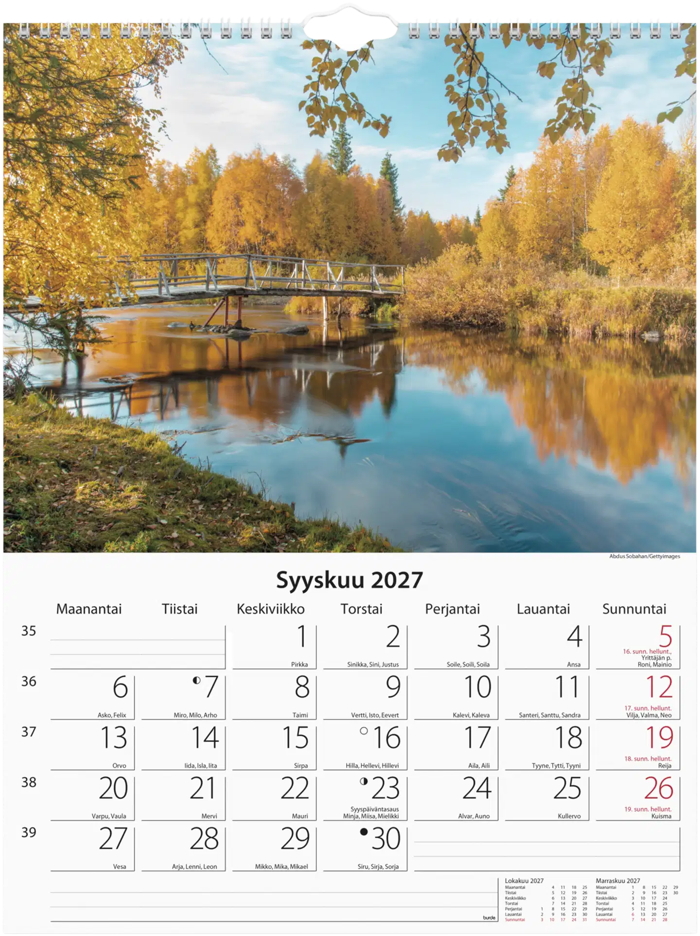 Burde Seinäkalenteri 2027 Luonto - 2