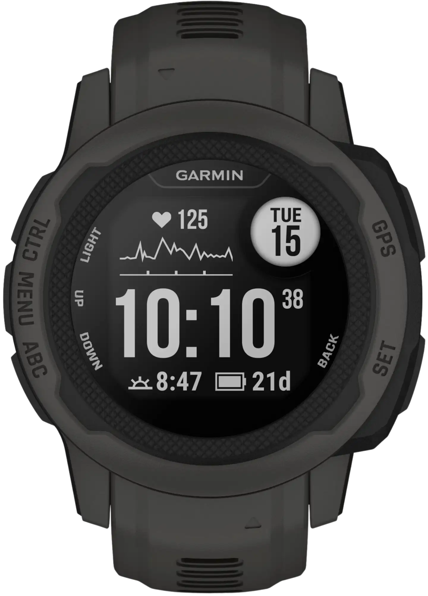 Garmin Instinct 2s multisport GPS kello, tummanharmaa - 1