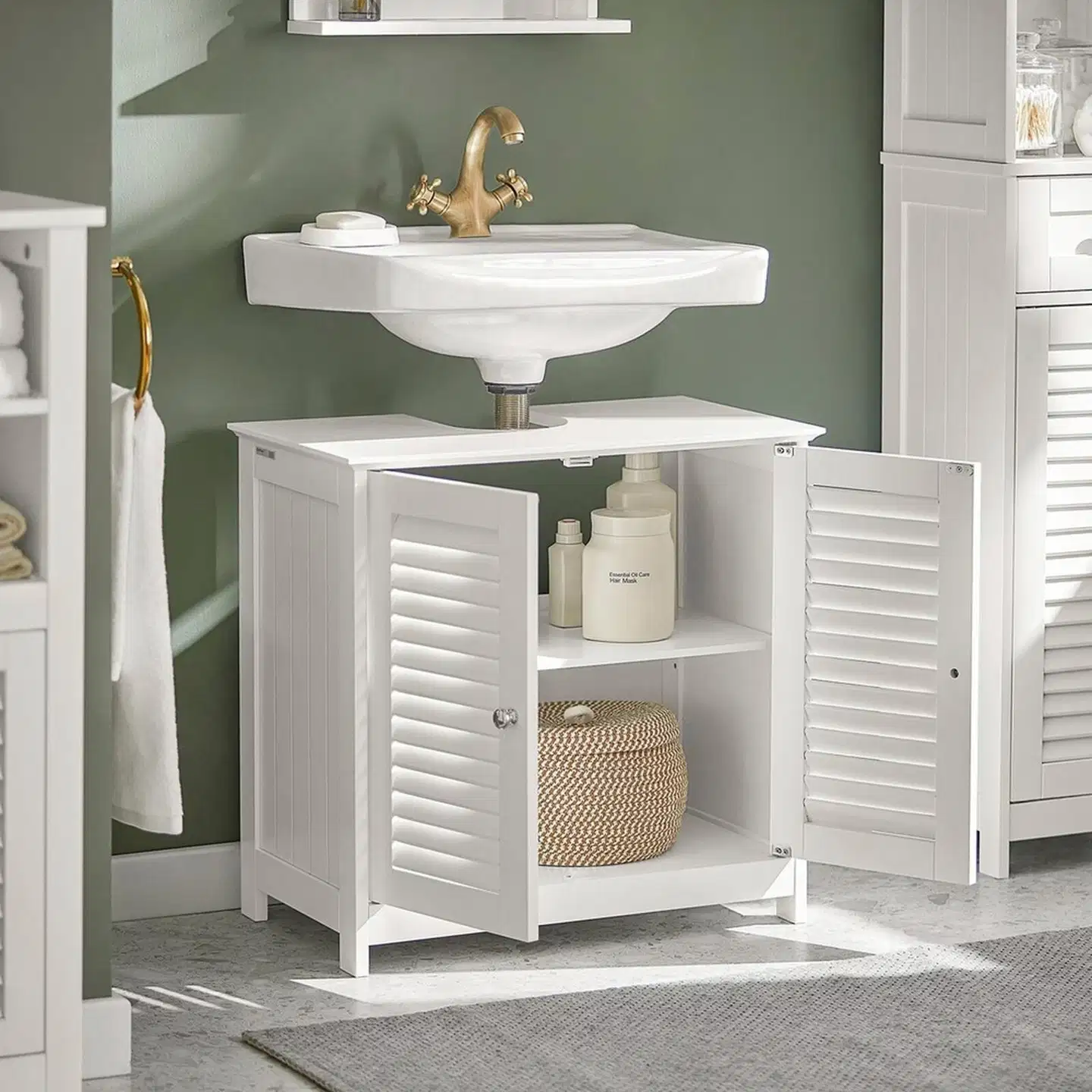 SoBuy pesuallaskaappi valkoinen FRG237-W - 3