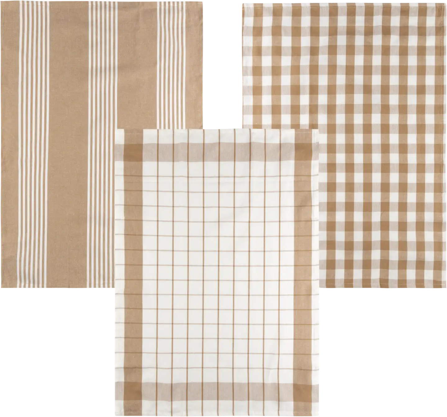 Tex Home keittiöpyyhe Stripes 3kpl beige - 1