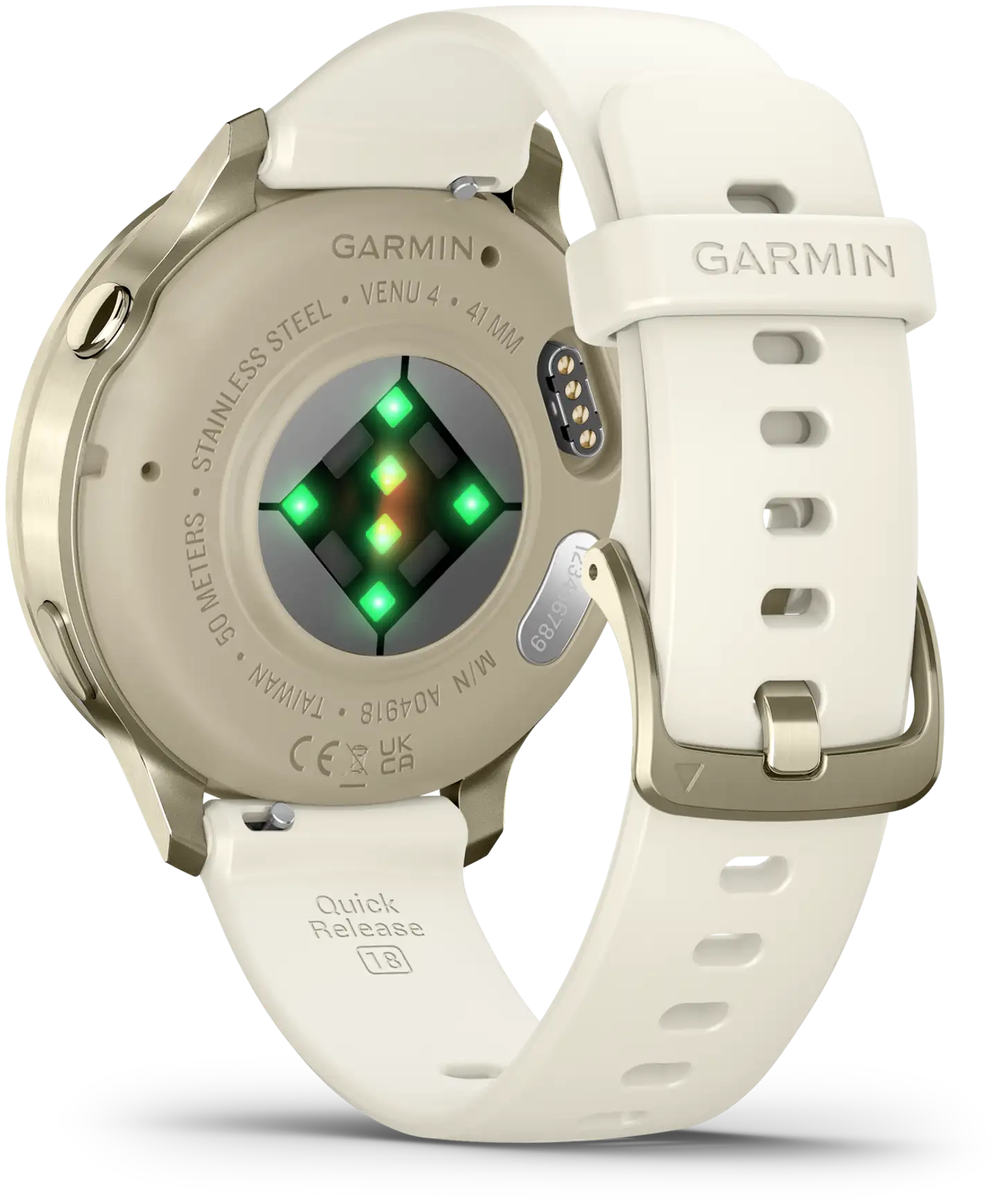 Garmin älykello Venu 4 – 41 mm, vaalea kulta ja luunvärinen silikonihihna - 8