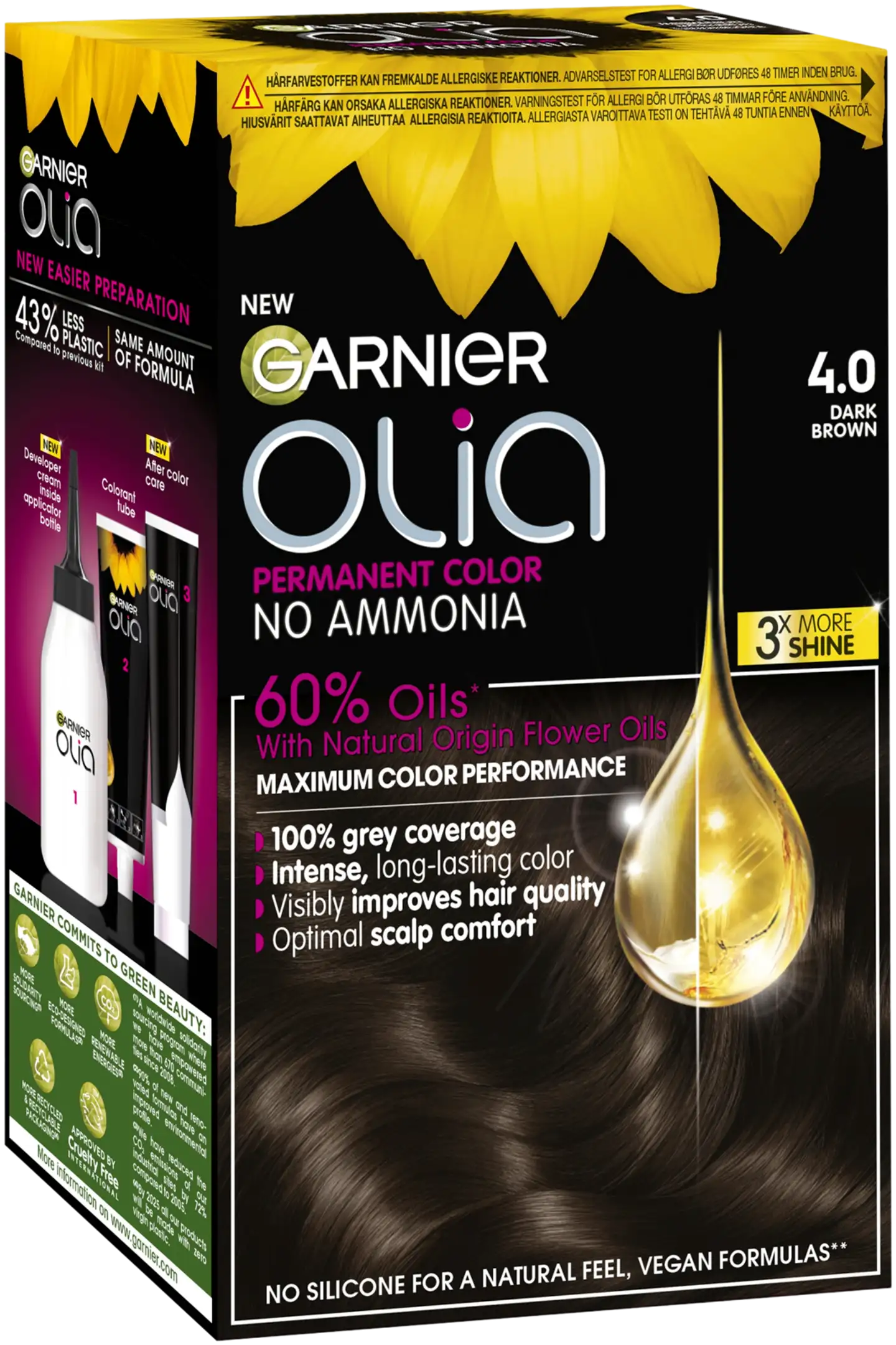 Garnier Olia 4.0 Dark Brown kestoväri 174ml - 2