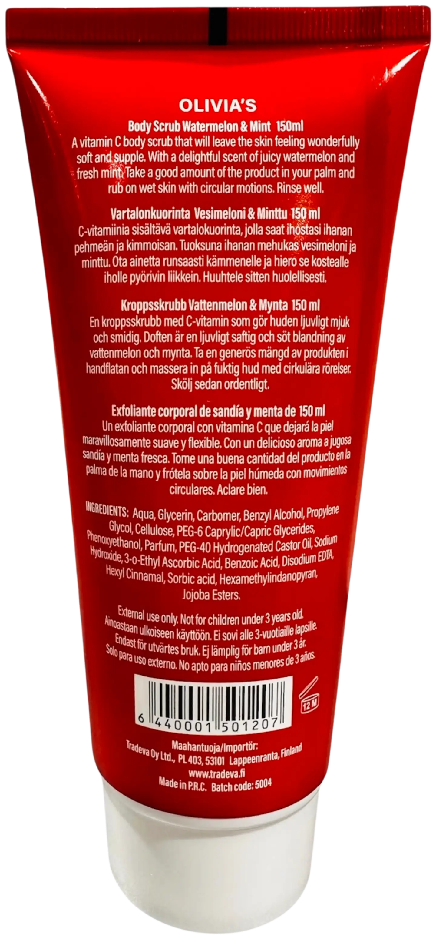 Olivia's vartalokuorinta vitamin C vesimeloni & minttu 150ml - 2