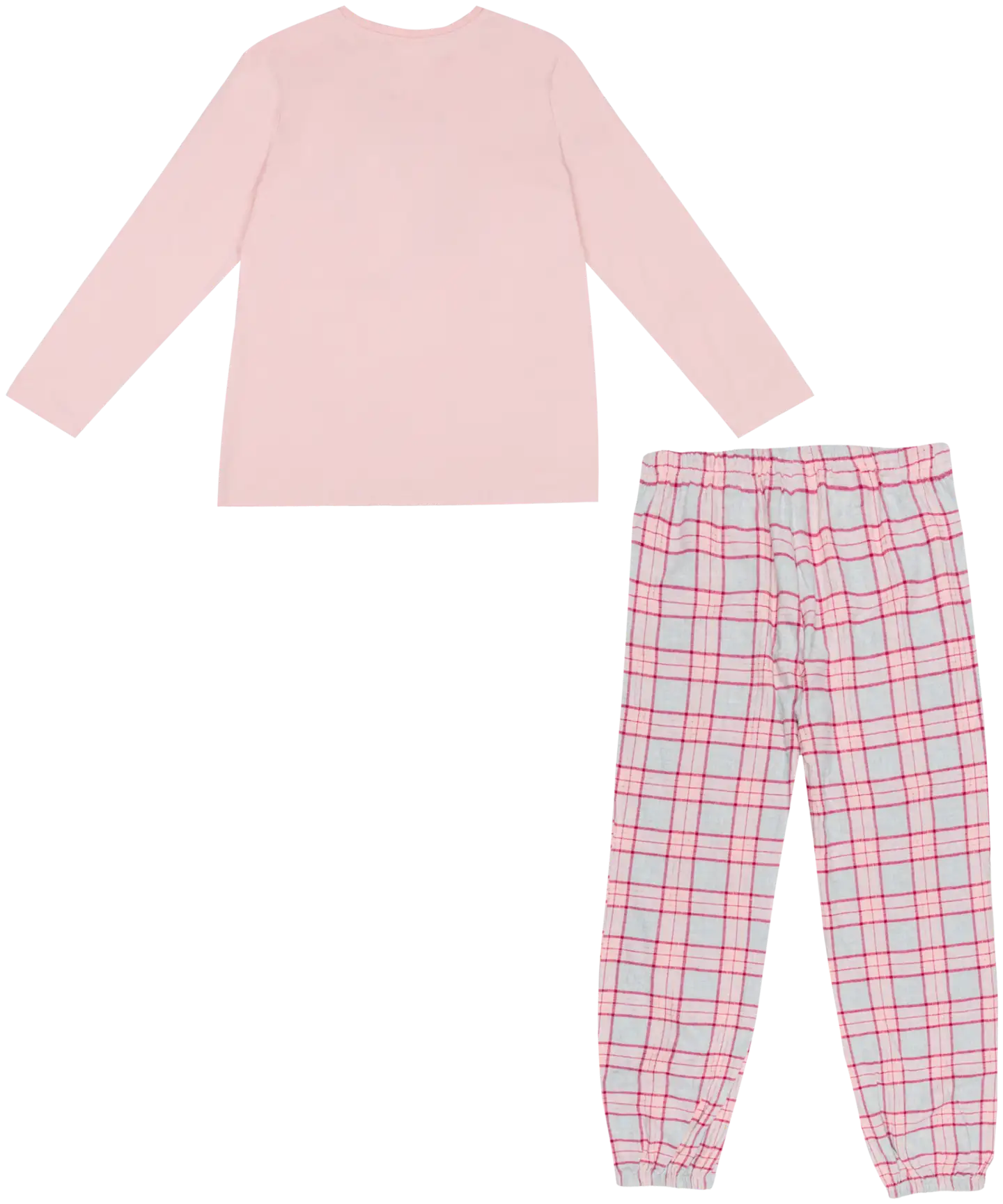 Actuelle naisten flanellipyjama 212A382518 - pink check - 2