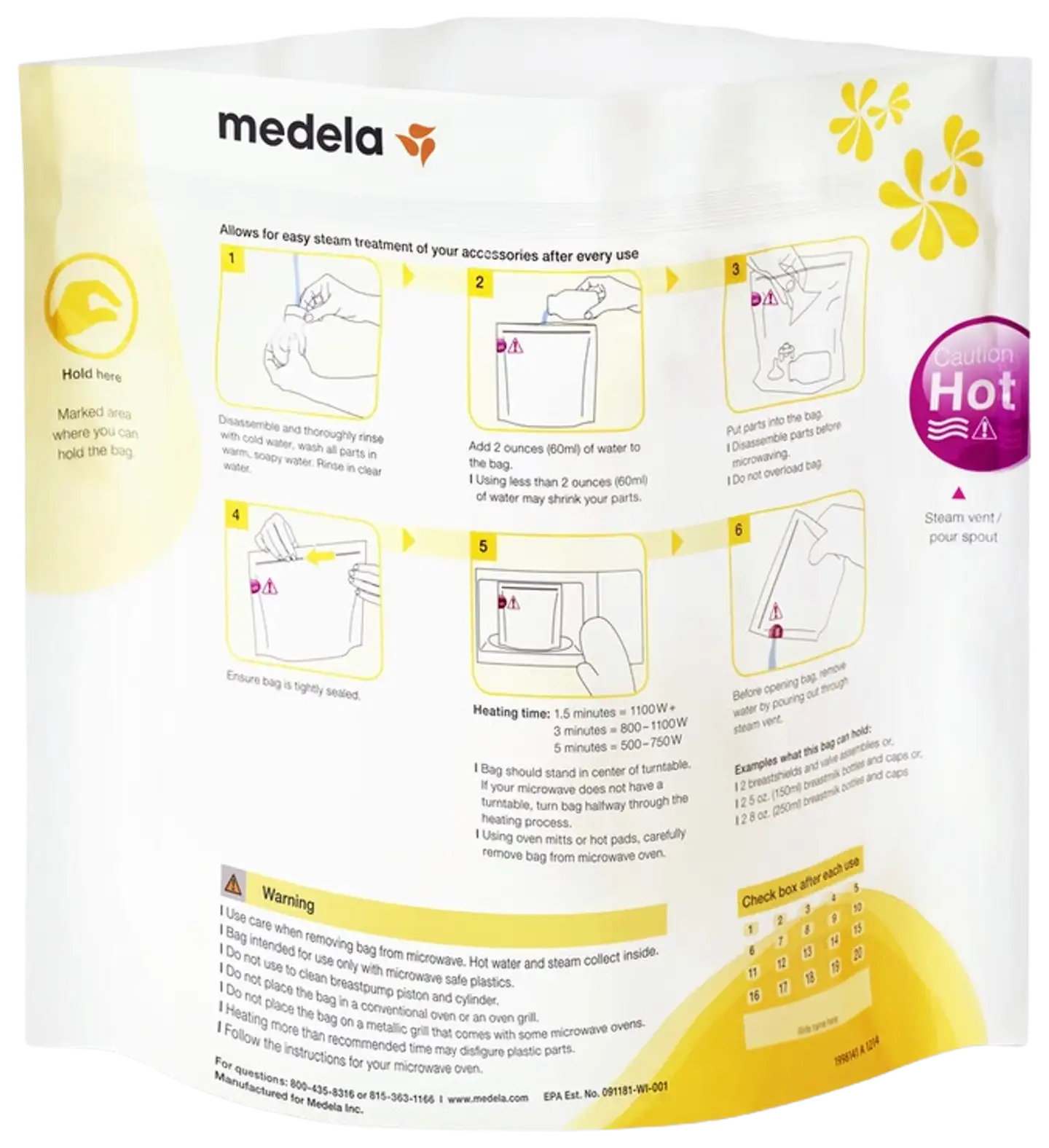 Medela QuickClean sterilointipussit miktoaaltouuniin - 3