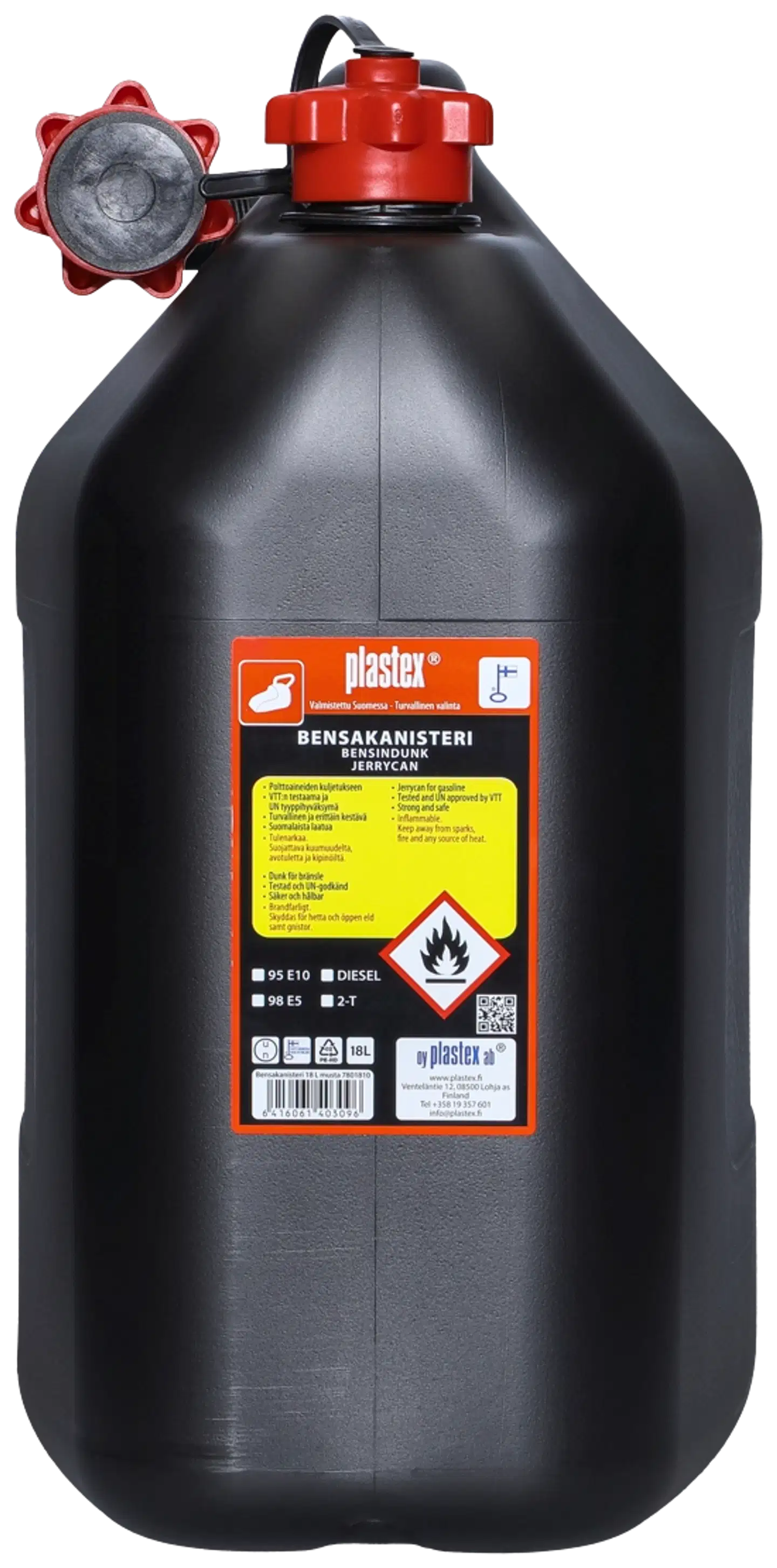 Plastex bensakanisteri 18L musta - 1
