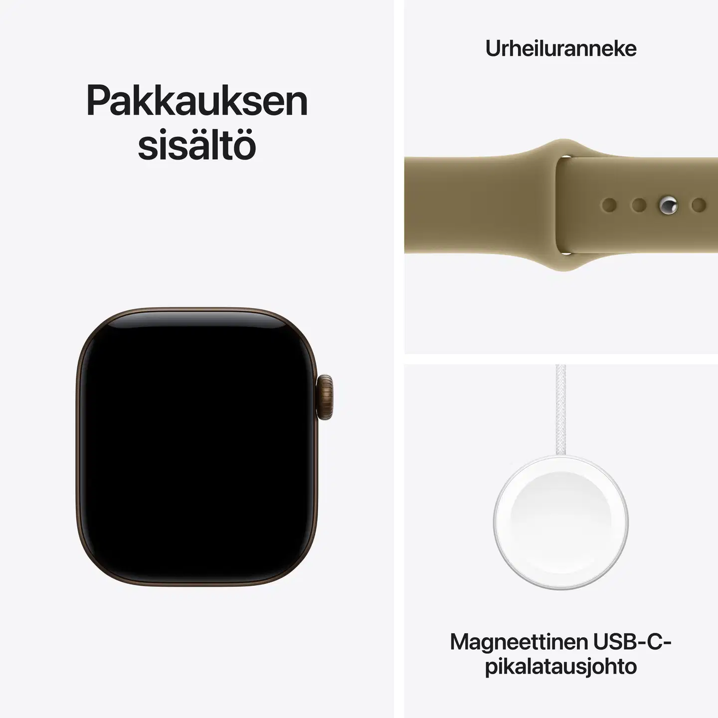 Apple Watch Series 12 GPS 46 mm:n tummanpronssinen alumiinikuori ja oliivinvihreä urheiluranneke - M/L - MJEU4QN/A - 7