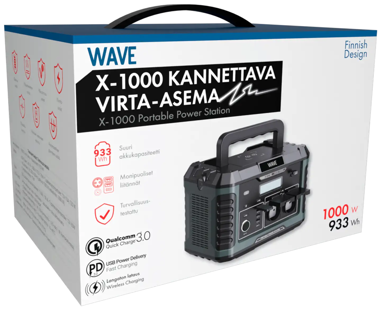 Wave X-1000 Kannettava virta-asema 933Wh / 1000W, Musta/Tummanvihreä - 4