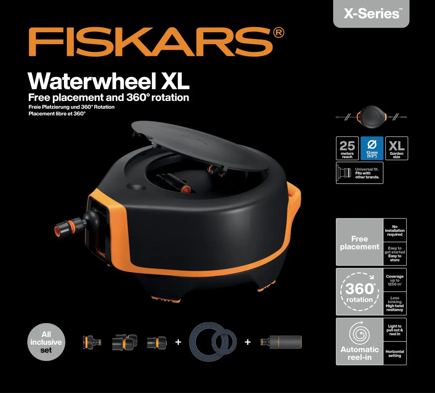 Fiskars X kastelukela XL 25m Q3, automaattinen - 3