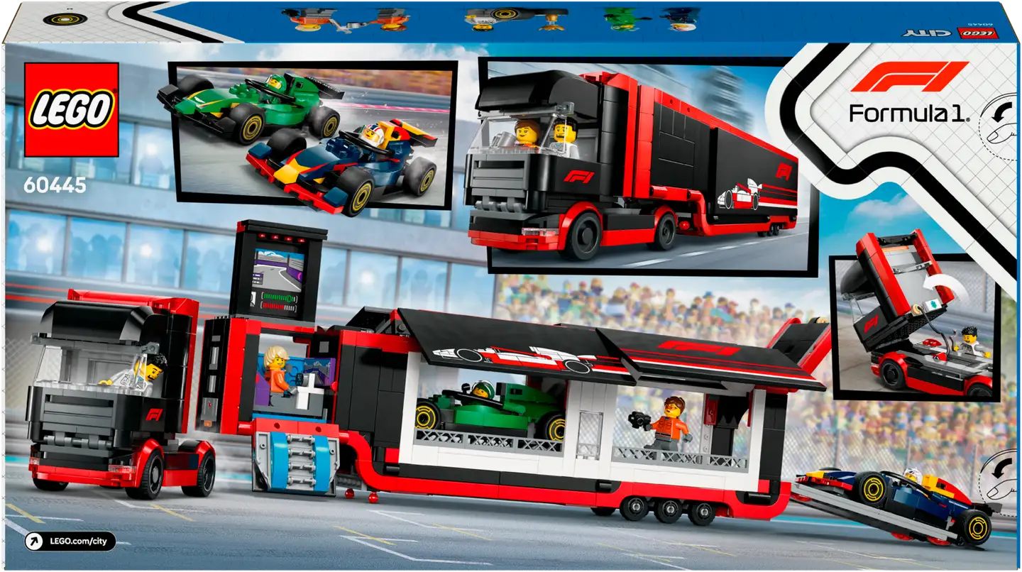 LEGO® City 60445 F1®-rekka ja F1®-autot RB20 ja AMR24, Autosetti - 3