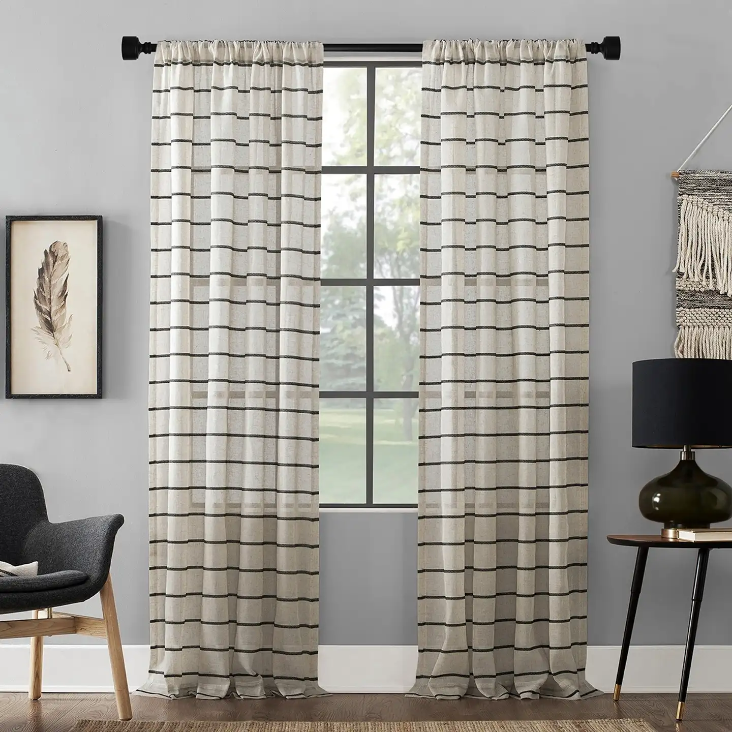 Ihanin verhotanko Matilda mattamusta 160-310cm 25/28mm - 3