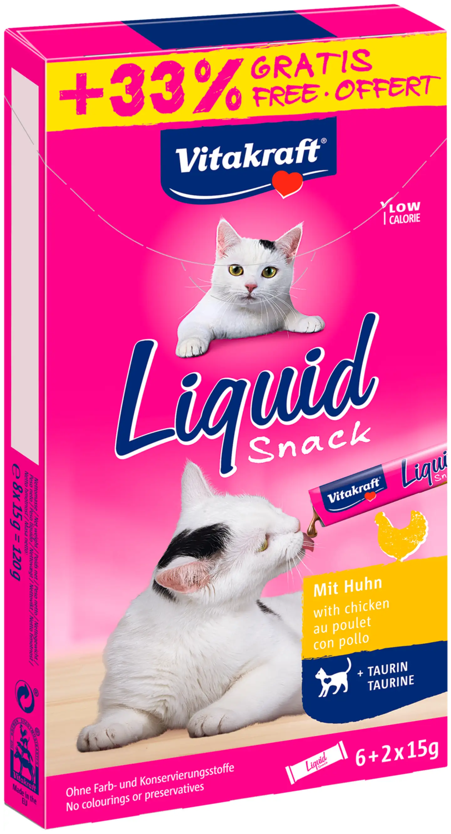 Vitakraft Liquid snack Nestemäinen välipala kana + tauriini +33%
