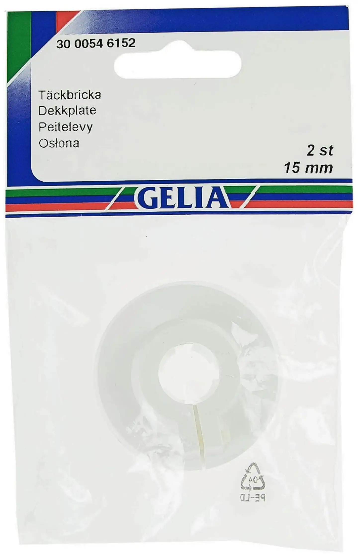 Gelia peitelaippa 15mm 2kpl valkoinen