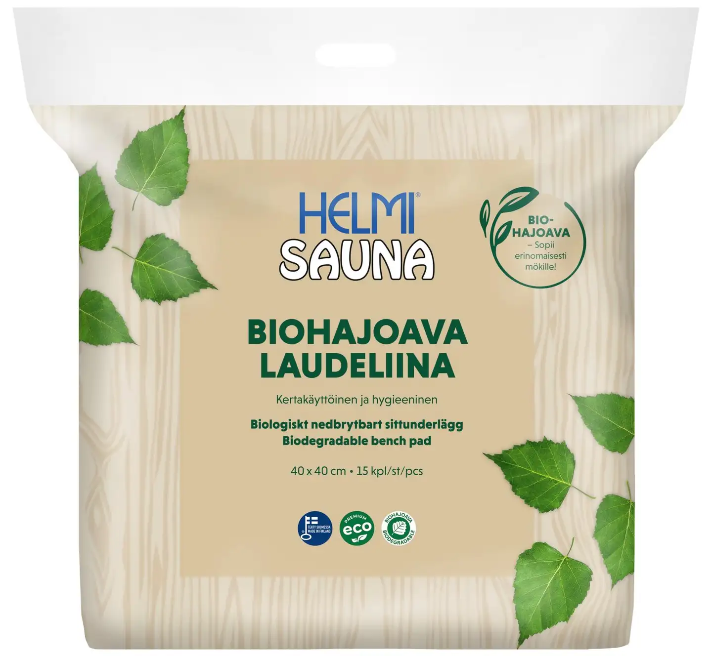 Helmi Sauna biohajoava laudeliina 15 kpl