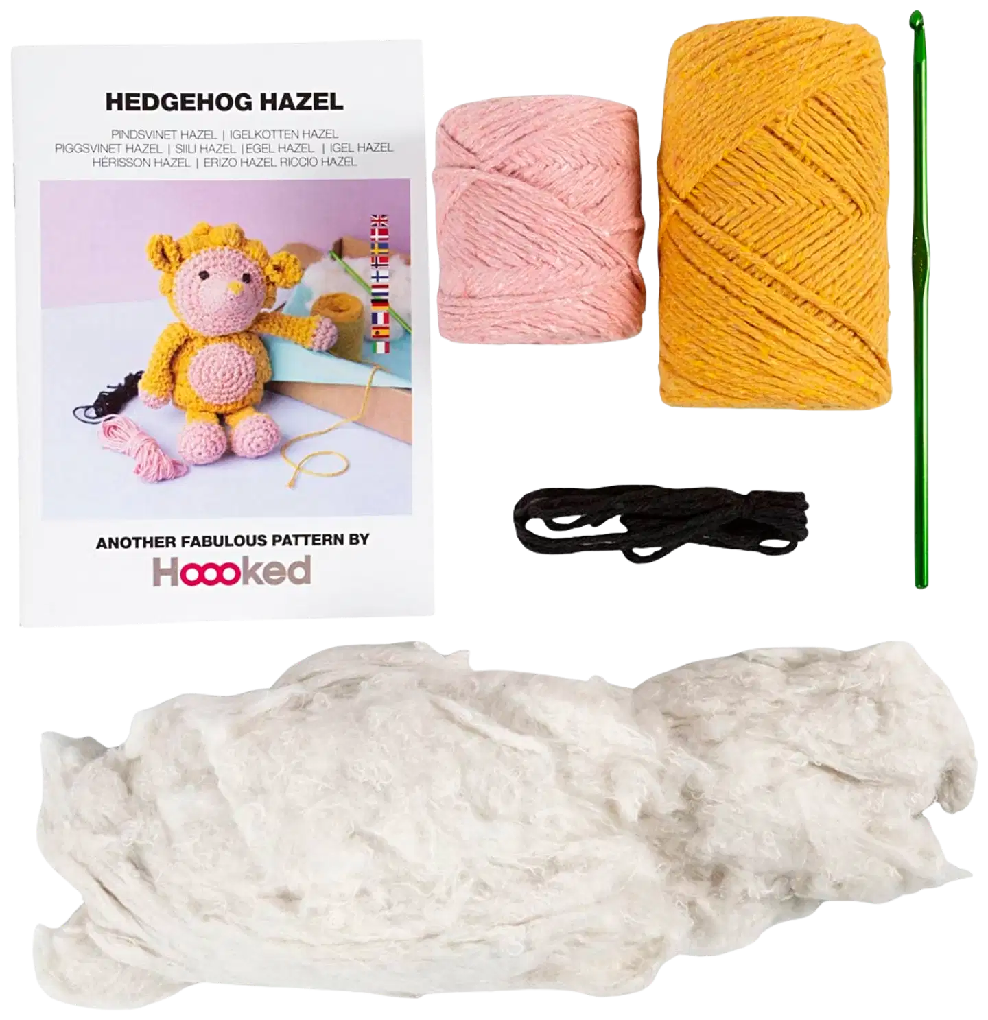 Amigurumi Askartelusetti, Siili, vaaleanrosa, lämmin keltainen, 1pkk/ 1 pkt - 4