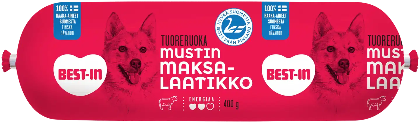 Best-In Mustin Maksalaatikko Koiran Tuoreruoka 400g