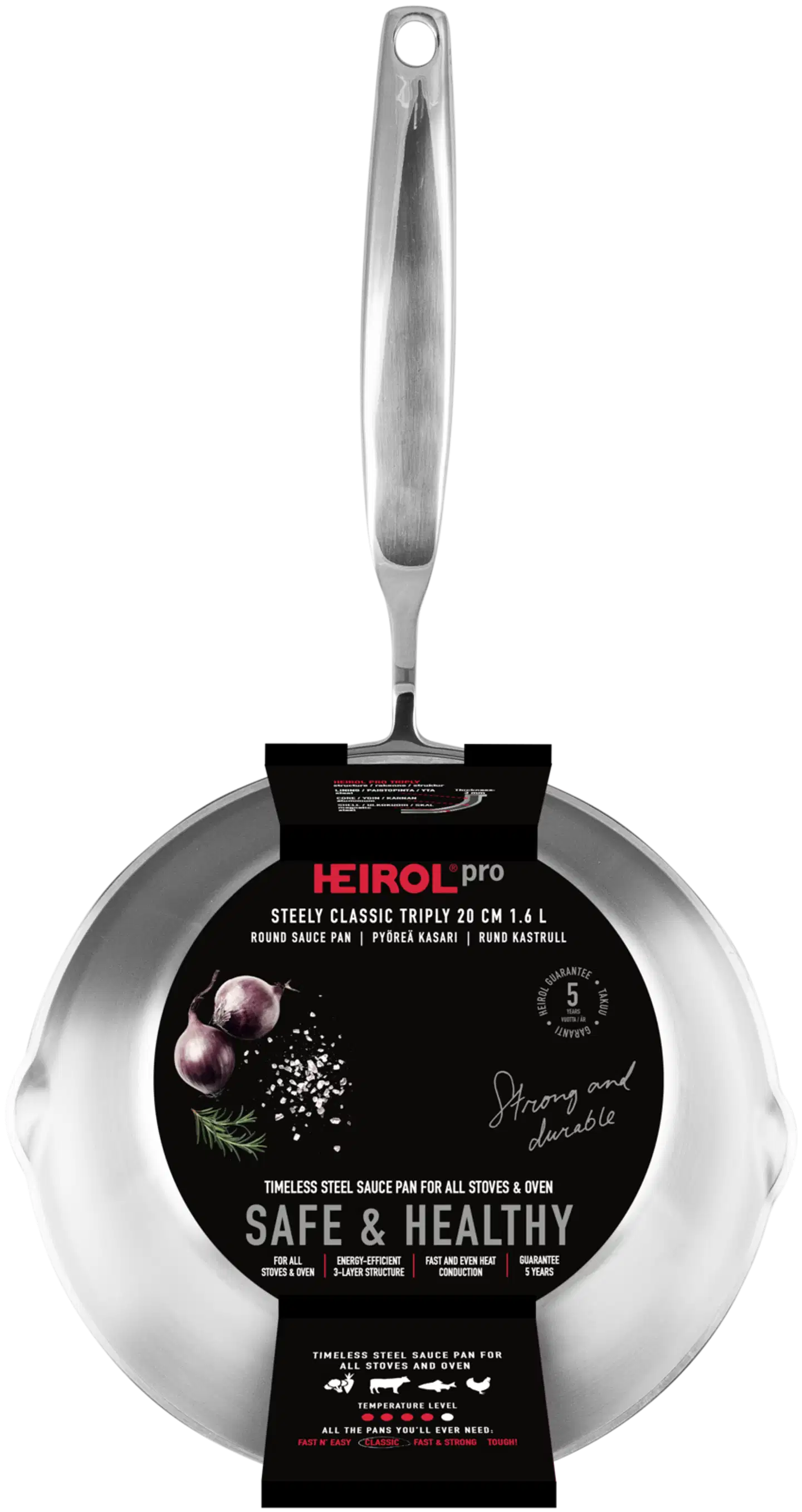 Heirol Kasari 20 cm 1,6 L Steely Classic Triply - 3