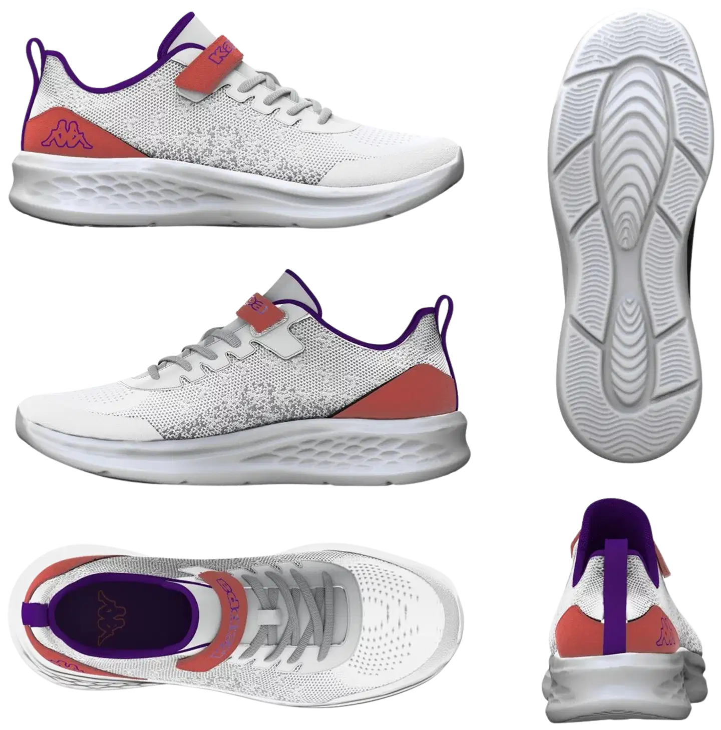 Kappa lasten juoksukengät Logo Postie EV Kid 341Y8RW - white-pink peach - 2