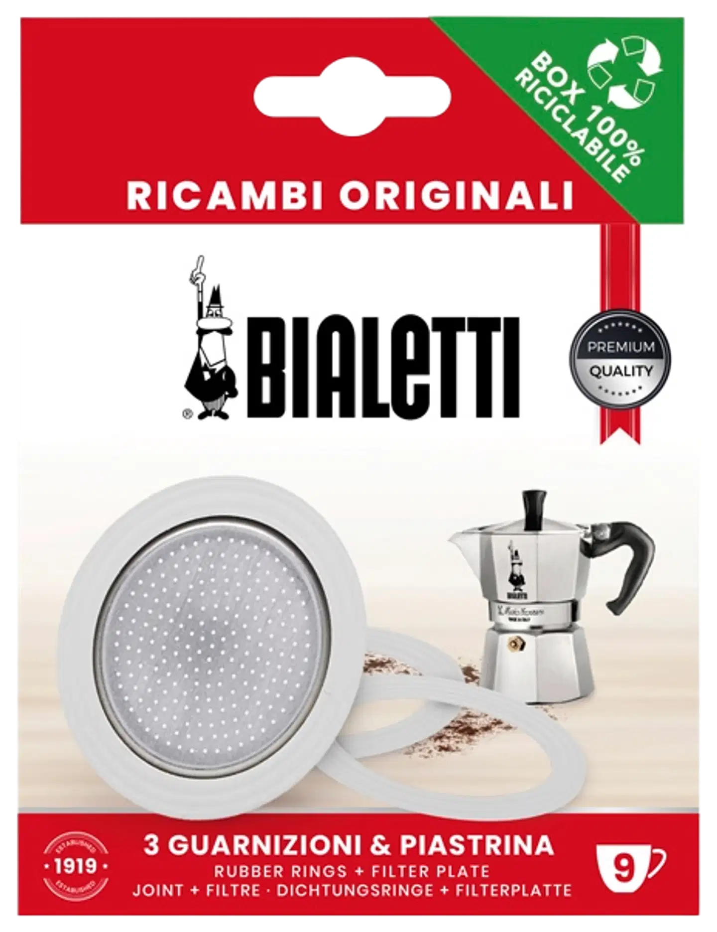 Bialetti 3 tiivistettä ja filtteri 9 k, Moka Express