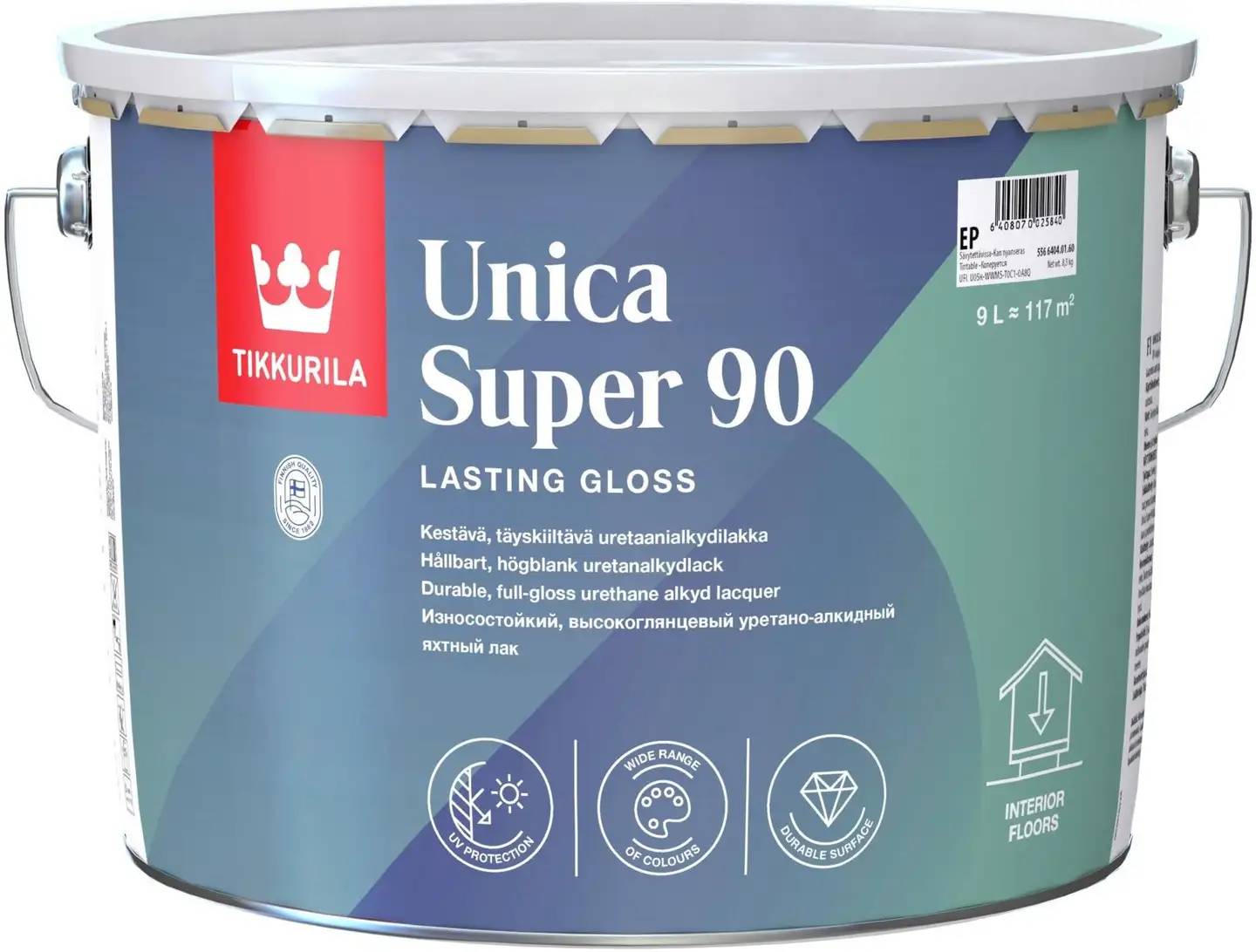 Tikkurila lakka Unica Super 90 9 l EP sävytettävissä täyskiiltävä