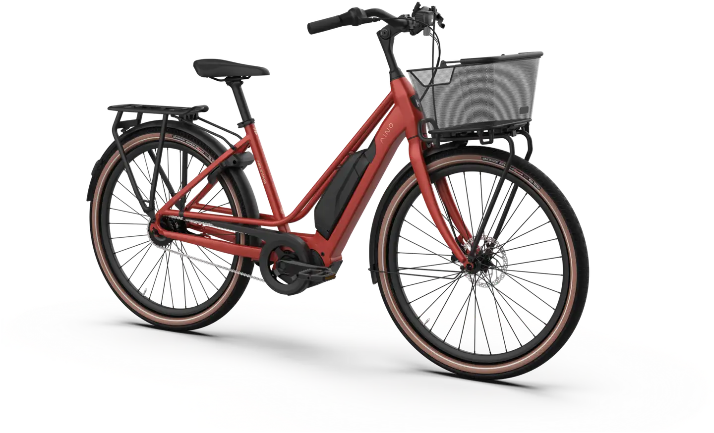 Helkama e-Aino 27,5" Kaupunkisähköpyörä 5-vaihdetta runko 52 cm punainen - 2