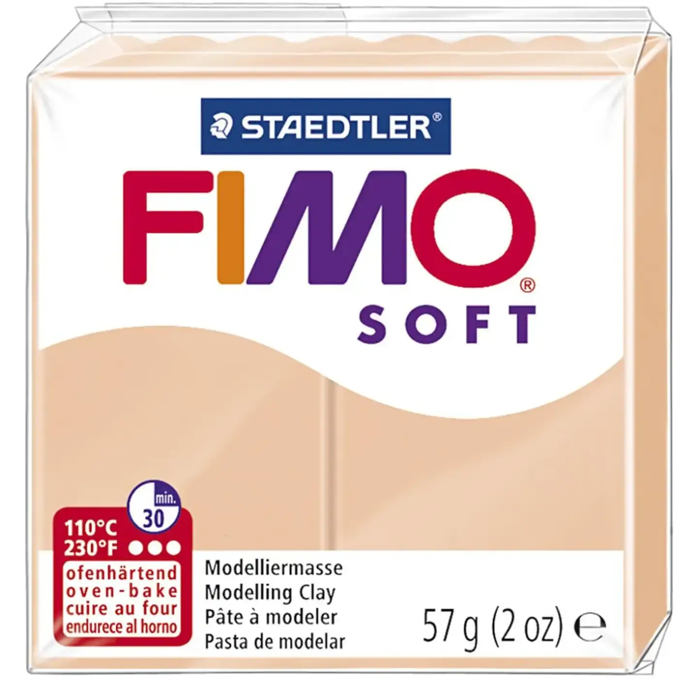 FIMO Soft muovailumassa, vaalea puuteri, 57 g