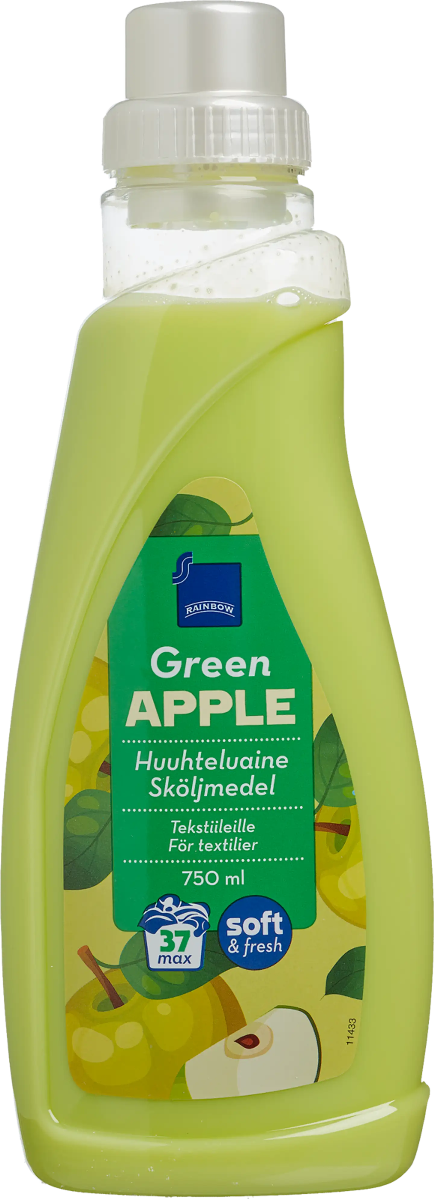 Rainbow 750ml Green Apple tekstiilien huuhteluaine vihreä omena