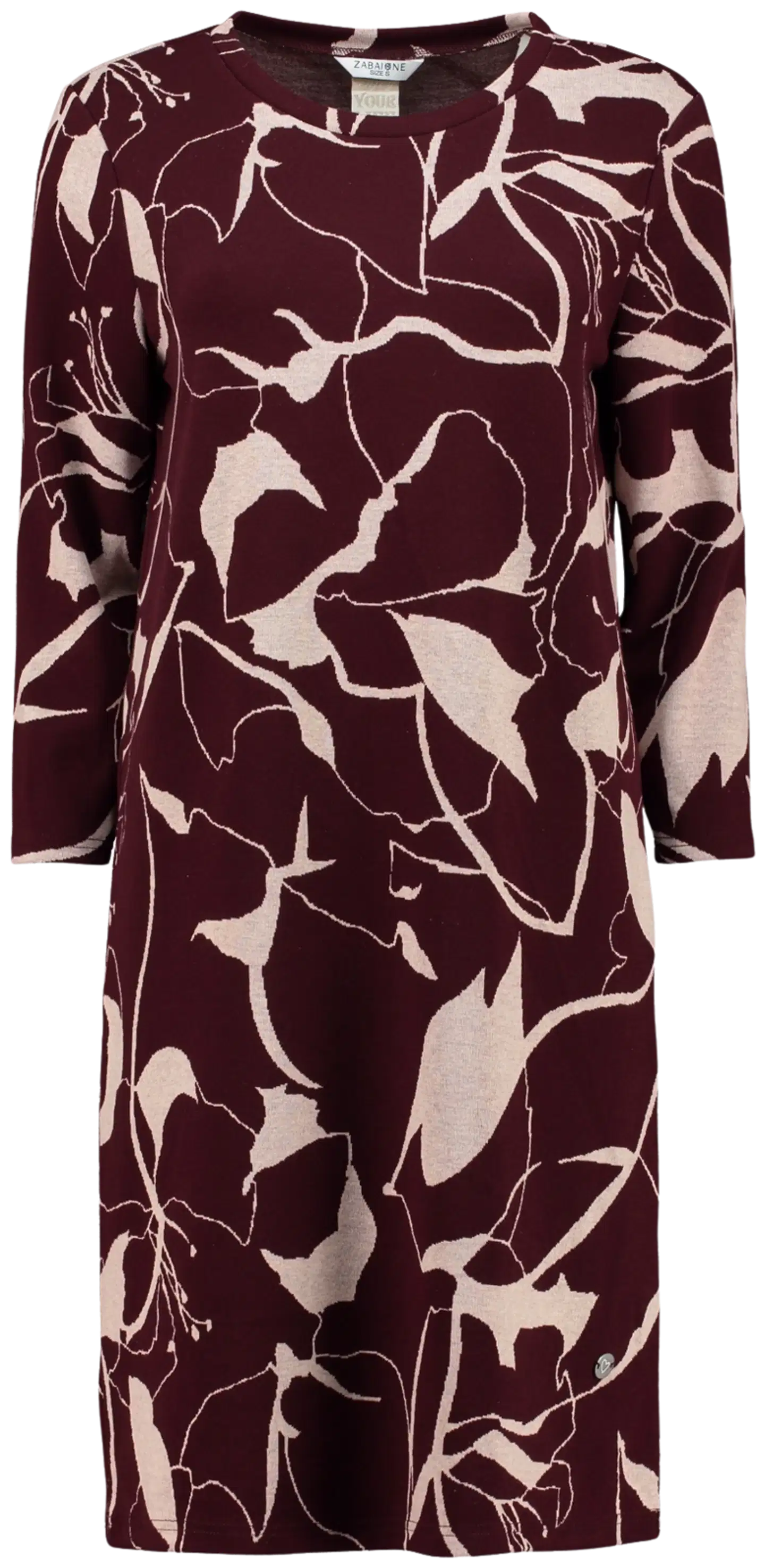 Zabaione naisten mekko La44uri - D2901 cherry beige flower
