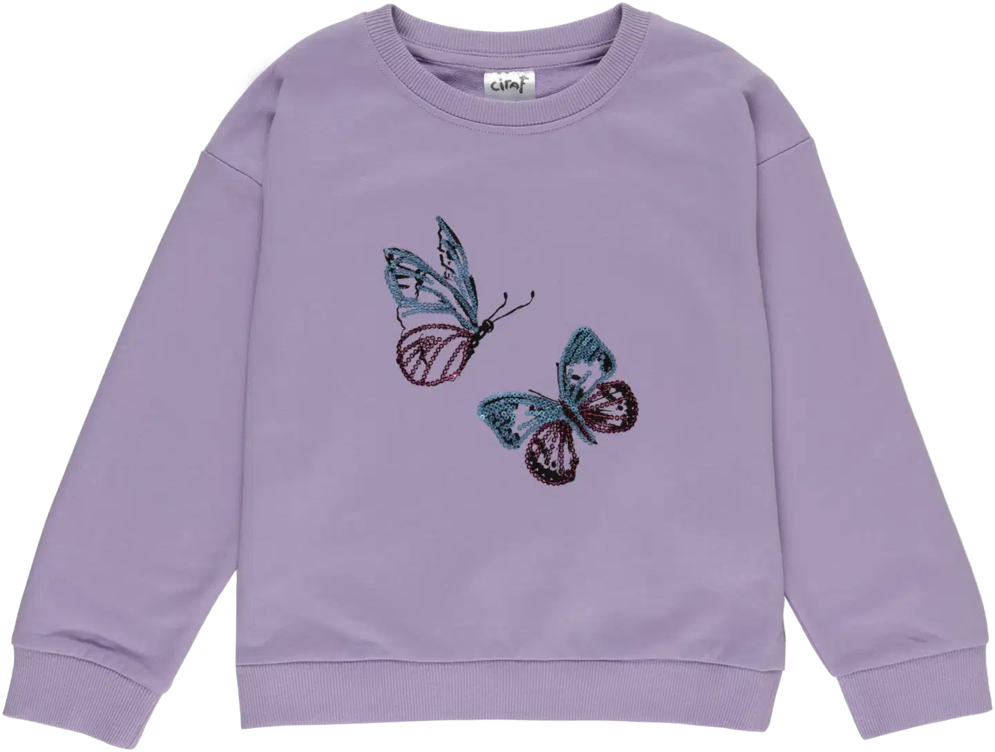Ciraf lasten pitkä collegepaita Paljetti 25TC263308 - Purple Rose - 1