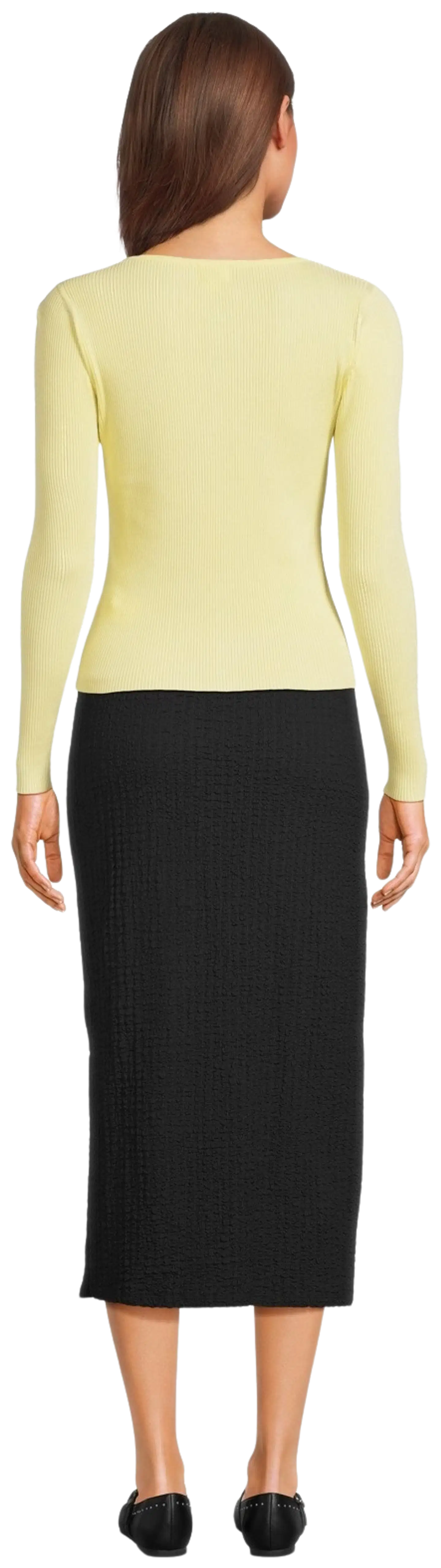 WKLY. naisten ribbineuletakki 213W000152 - Yellow - 3