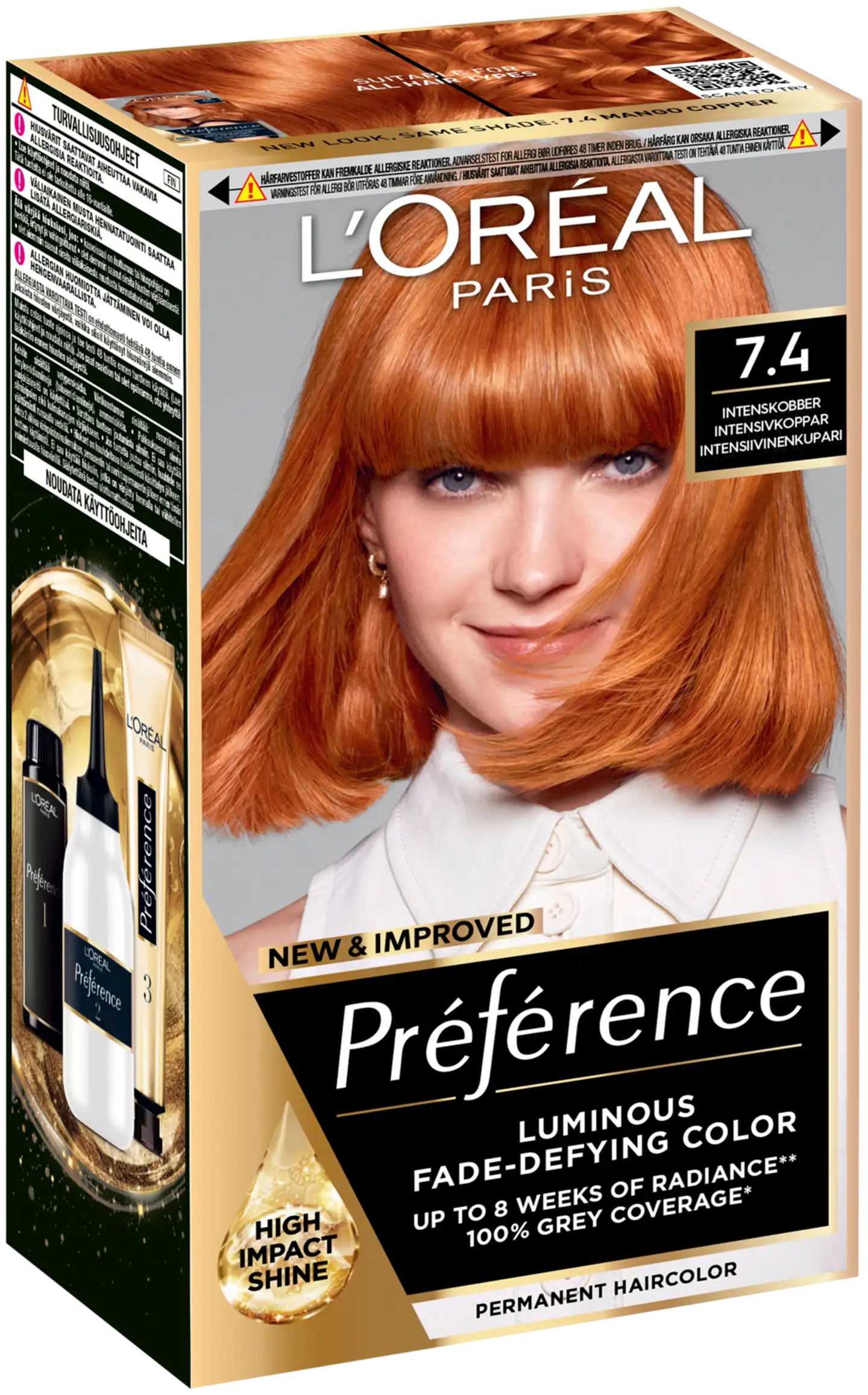 L'Oréal Paris Préférence 7.4 Mango Copper kestoväri normaaleille hiuksille 1 pce - 2