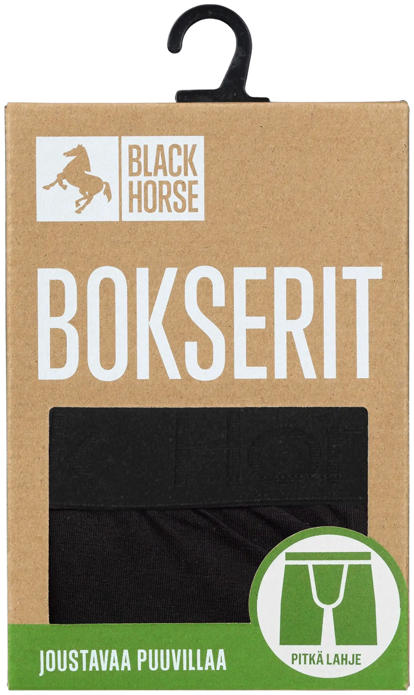 Black Horse miesten pitkälahje bokserit I158 - BLACK - 3