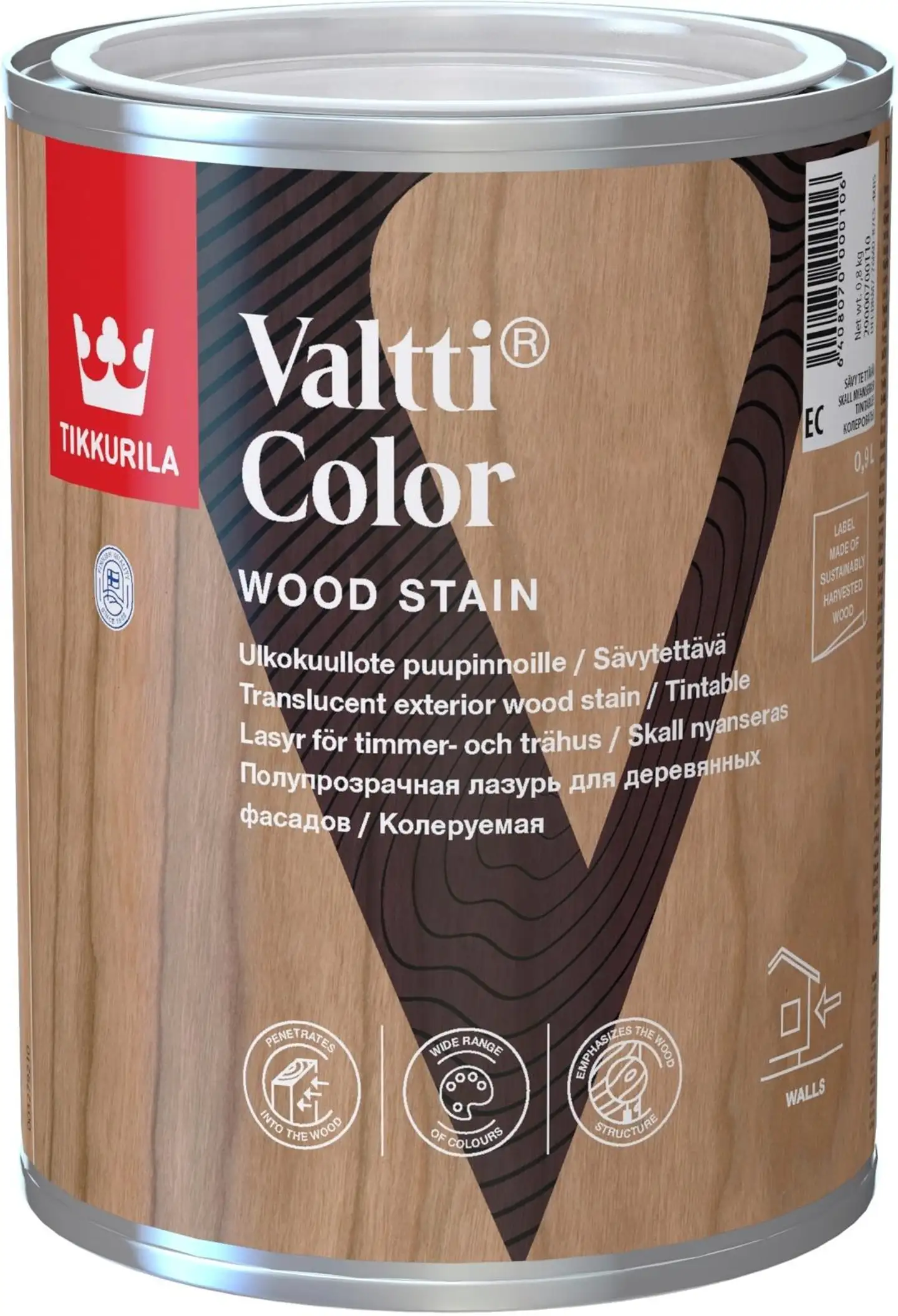 Tikkurila kuullote Valtti Color 0,9 l EC sävytettävä himmeä