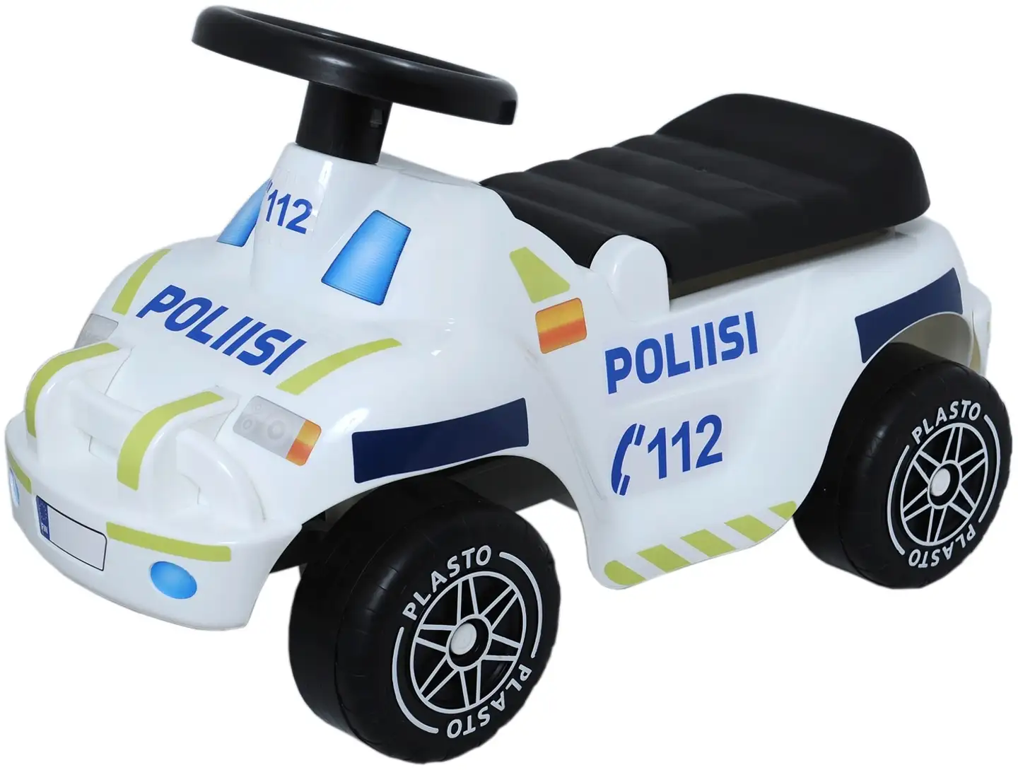 Plasto offroad poliisiauto potkuauto hiljaiset pyörät