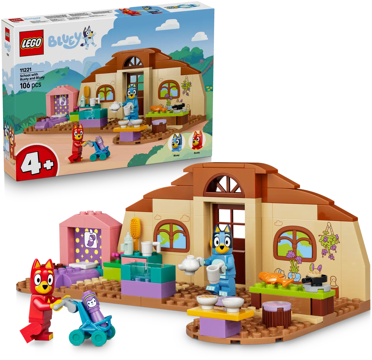 LEGO® Bluey 11221 Rasse ja Tuuri koulussa - 1