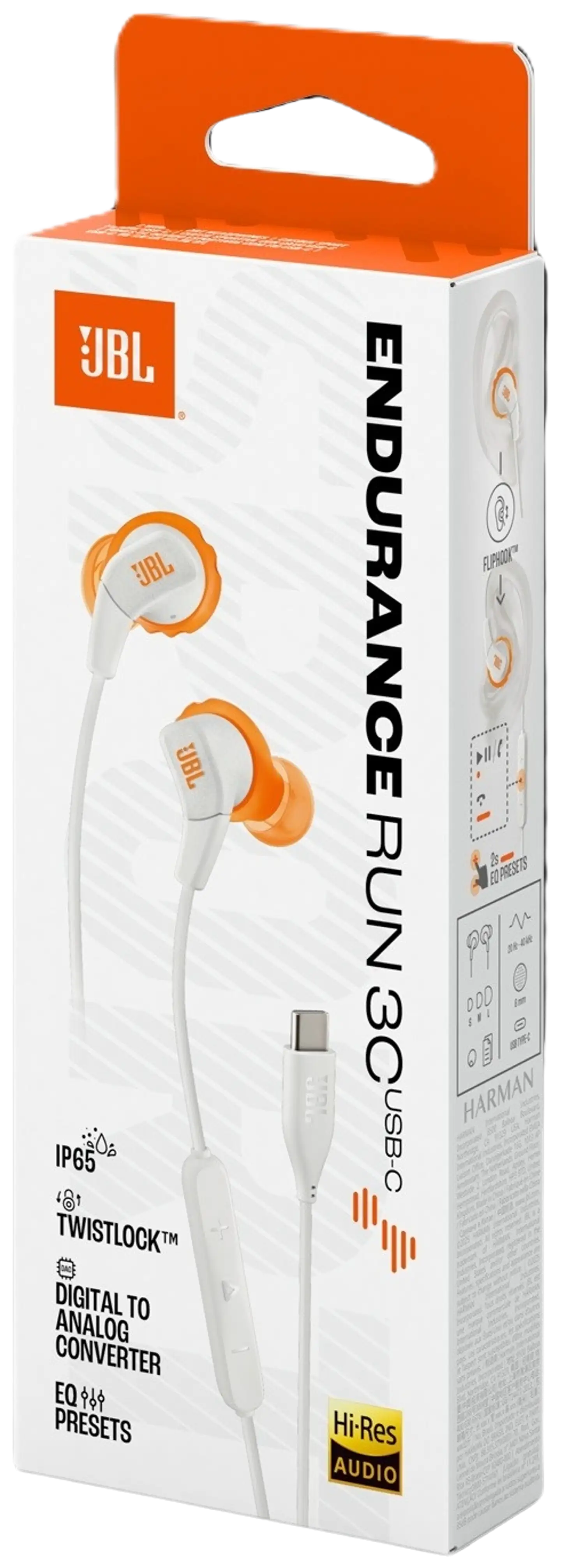 JBL langalliset Sport nappikuulokkeet USB-C liitännällä Endurance Run 3C valkoinen - 7