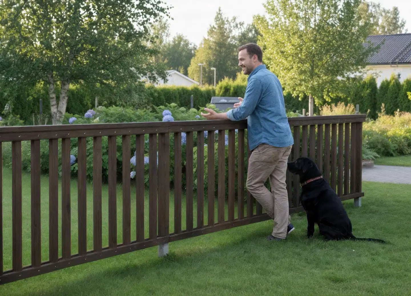 Miljöörakennus aitaelementti pysty rima, tu, 180x80x9,5 - 4