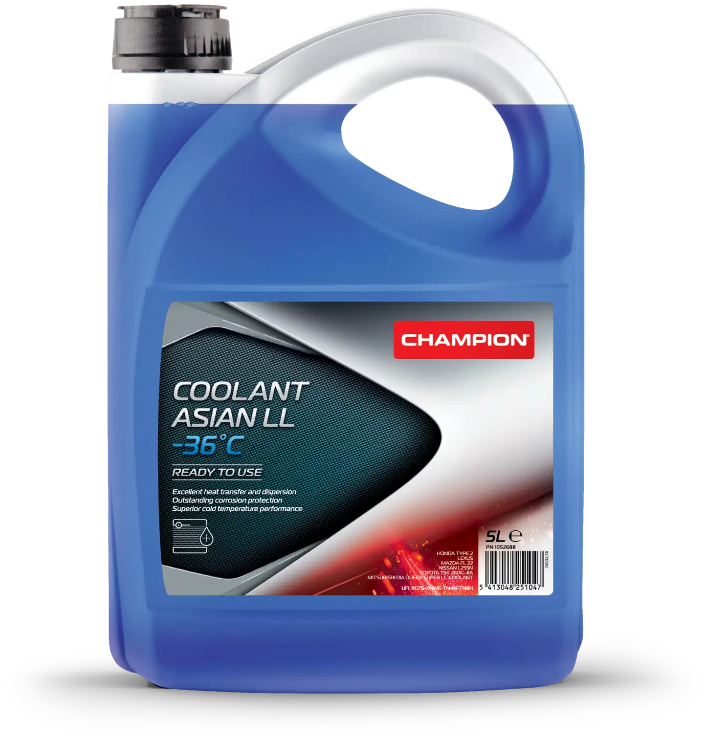 Champion jäähdytysneste -36c 5L, LongLife, Aasian autojen luokitus, Sininen