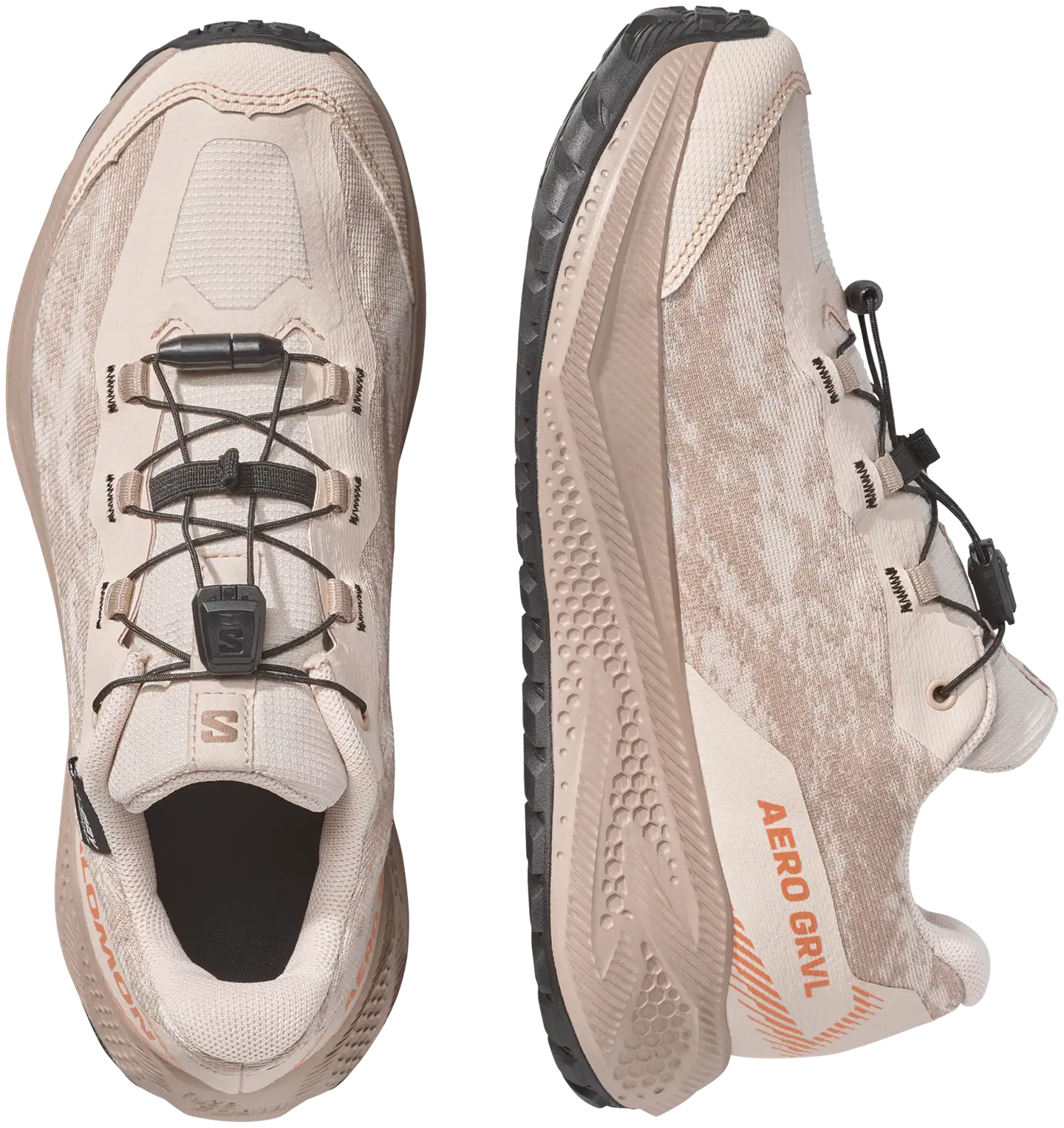 Salomon Aero gravel waterproof junior, vedenpitävä juoksukenkä - Tapioca/White Pepper/Nectarine - 6