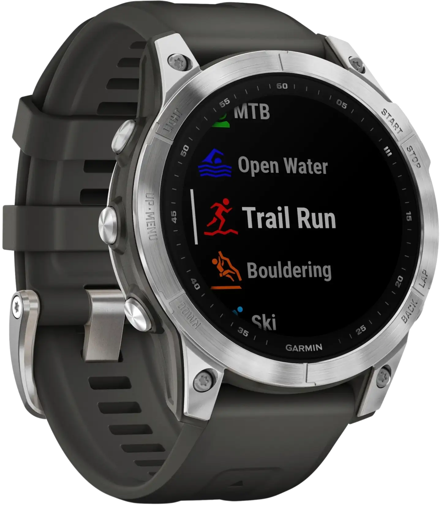 Garmin Fenix 7 hopea/grafiitinharmaa multisport GPS kello - 5