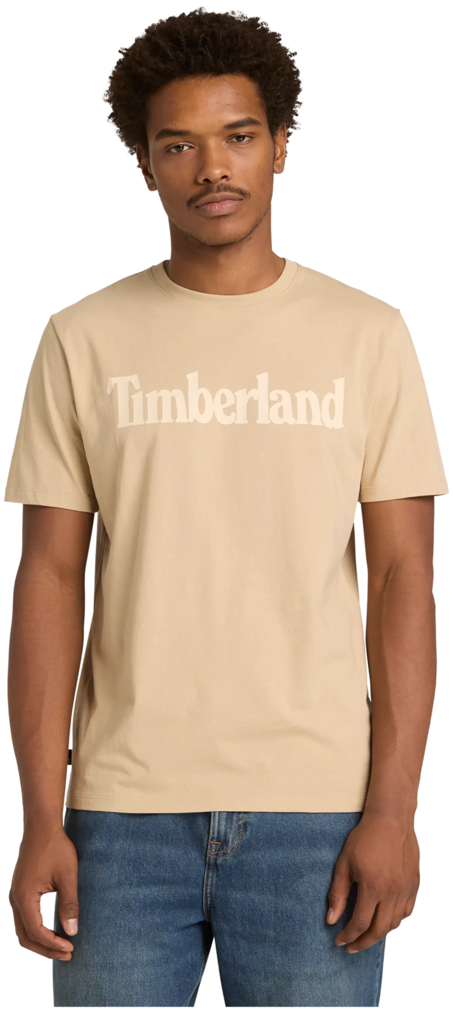 Timberland miesten t-paita Wordmark Logo - Safari - 1