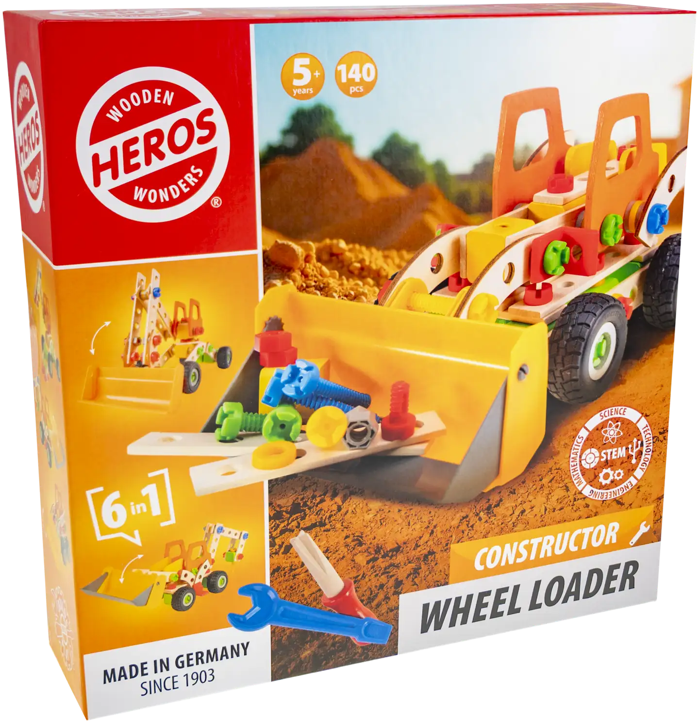 Heros rakennussarja Constructor Pyöräkuormaaja 140 osaa - 8