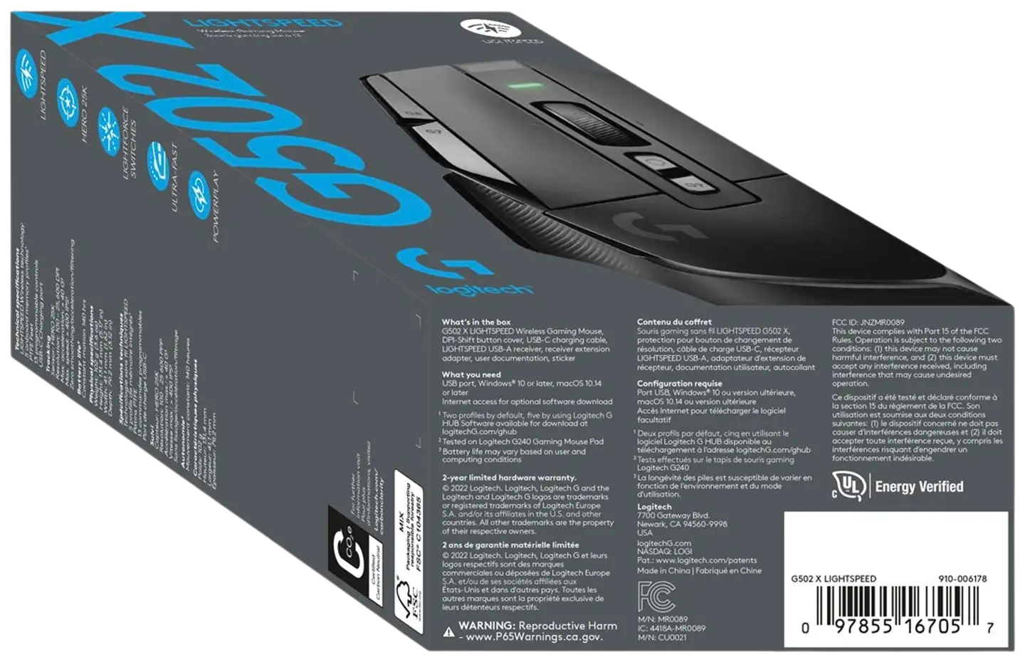 Logitech langaton pelihiiri G502 X lightspeed - 15