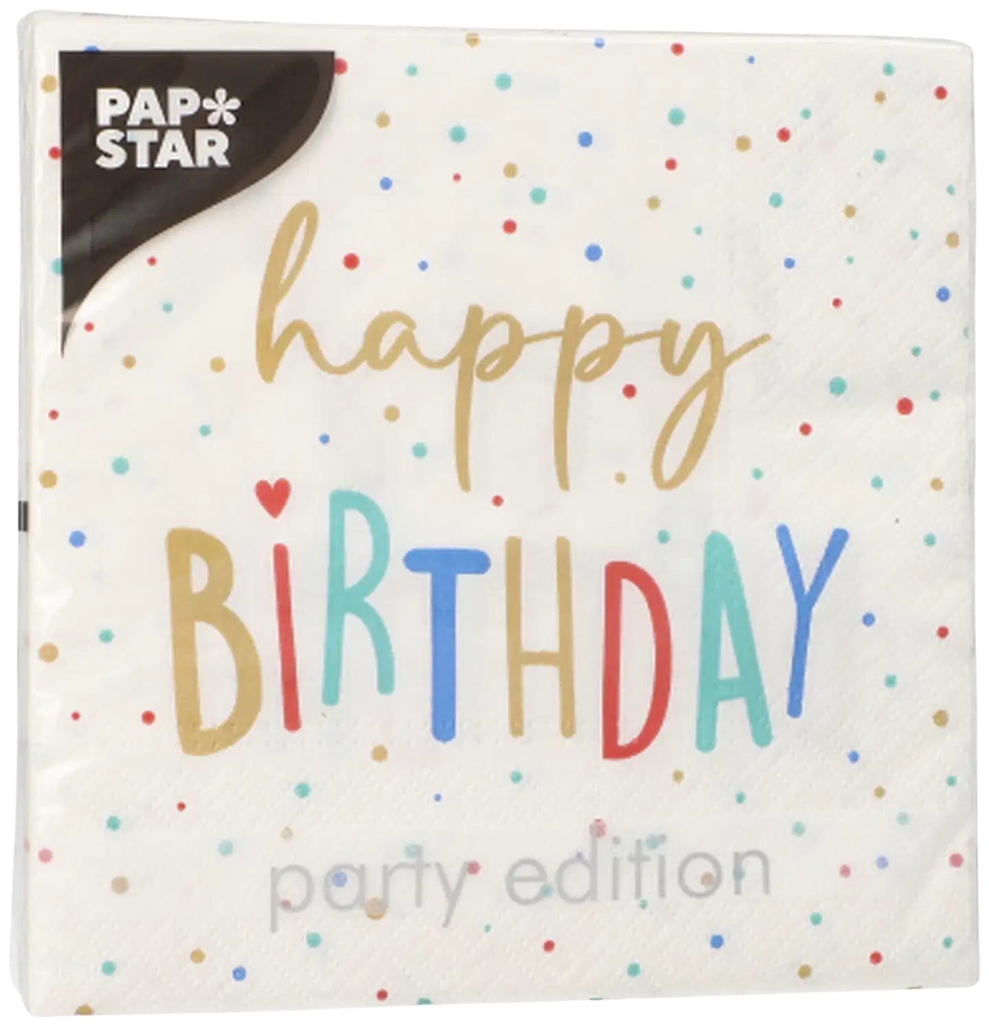 Lautasliinaa, 3-kerroksinen 1/4-taitto 33 cm x 33 cm "Happy Birthday" - 2