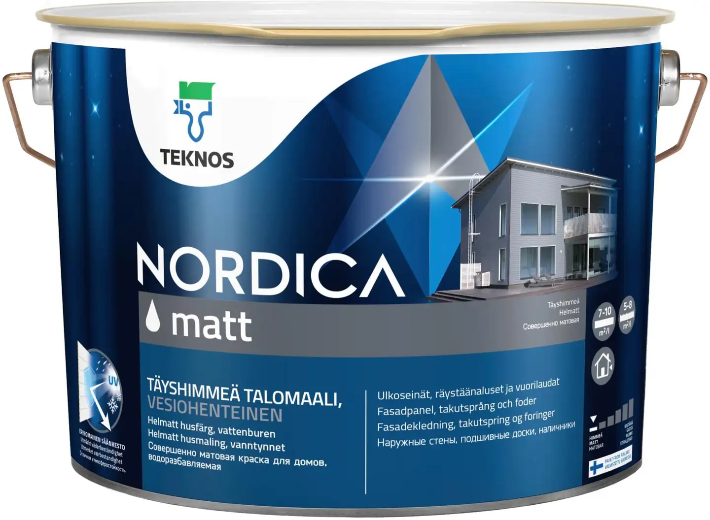 Teknos talomaali Nordica Matt 9 l PM3 sävytettävä täyshimmeä