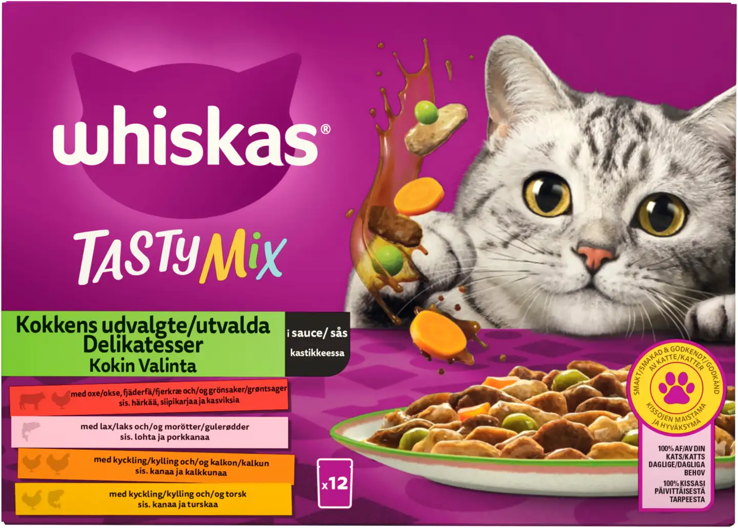 Whiskas Tasty Mix Kokin Valinta kastikkeessa (12 x 85 g)