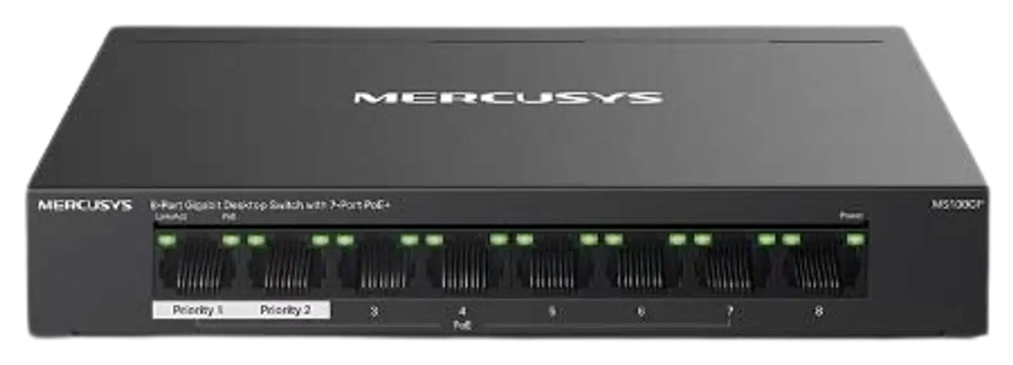 Mercusys MS108GP Gigabit PoE+ -kytkin - 1