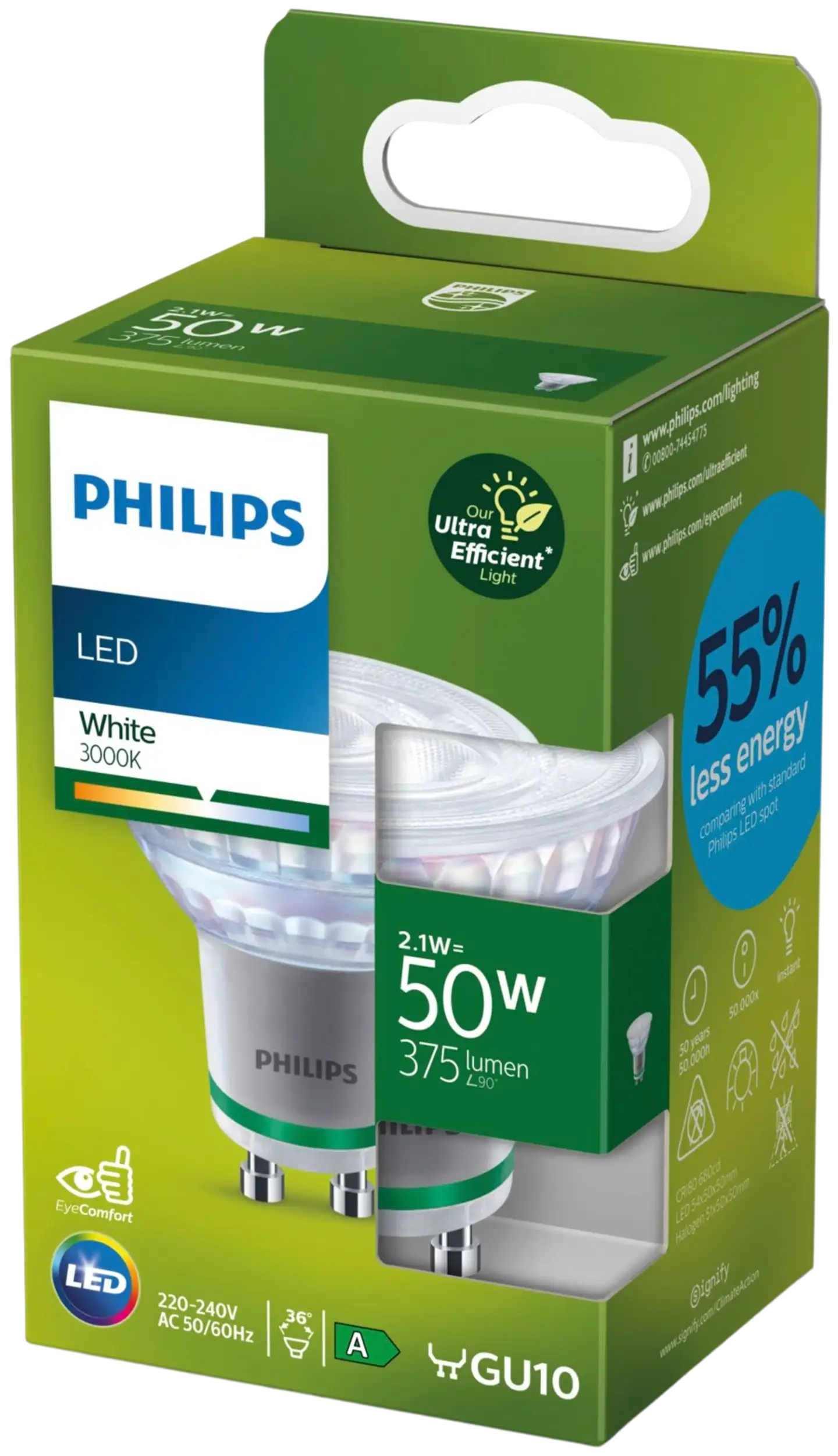 Philips LED kohdelamppu Ultra Efficient GU10 400lm 3000K lämmin valk. - 2